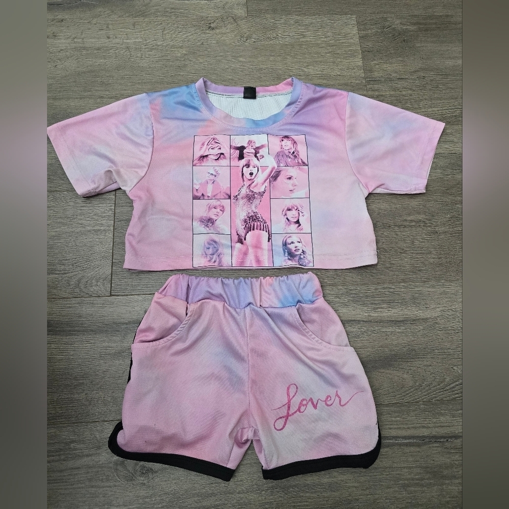 Taylor Swift Girls Set Of 2 Pieces Shorts Shirt Size 130